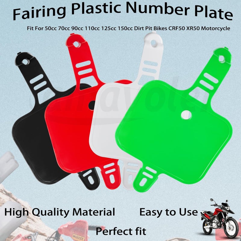 amavoler Fairing Plastic Number Plate Aftermarket Replacement Parts Fits for 50cc 70cc 90cc 110cc 125cc 150cc Dirt Pit Bikes CRF50 XR50 Motorcycle Parts. (Red) - Image 2